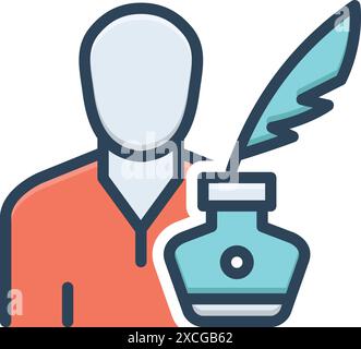 Icon for writer,amanuensis Stock Vector