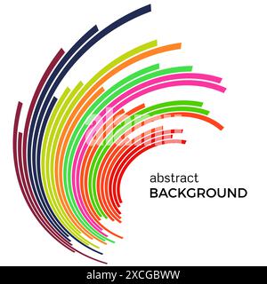 Abstract background with colorful rainbow lines. Colored lines with place for your text  on a white background. Stock Vector