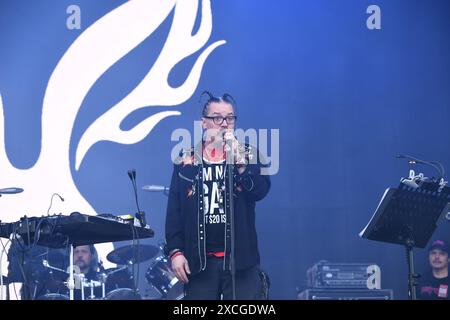 DERBY, ENGLAND - JUNE 14: Mike Patton of ‘Mr Bungle’ performing at Download Festival, Donington Park on June 14, 2024 in Derby, England.CAP/MAR ©MAR/C Stock Photo