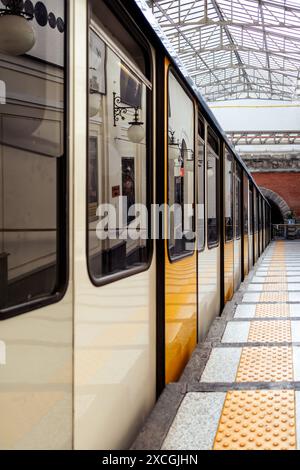 Funicular in Naples Italy going to the Vomero area Stock Photo