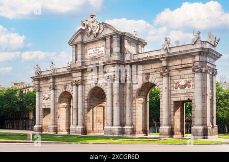 Alcala Gate (Puerta de Alcala) in Madrid, Spain Stock Photo