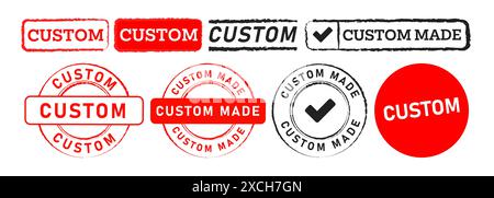 custom rectangle and circle rubber stamp sign for customize original product Stock Vector