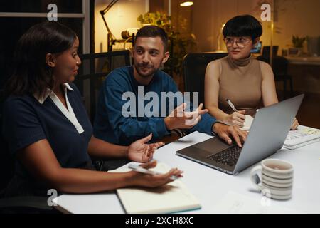 Small business team discussing ideas for project development Stock Photo