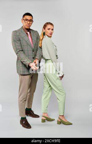 Loving man and woman strike a pose together. Stock Photo