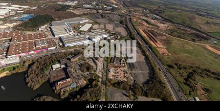 Aerial photo of HS2 Solihull under construction from 1500 feet Stock Photo