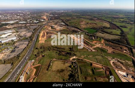 Aerial photo of HS2 Solihull under construction from 1500 feet Stock ...