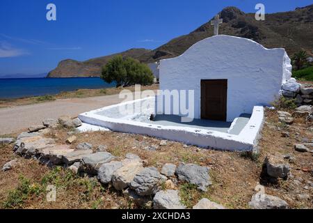 Agios Basilios Church, Aghios Antonios,  Tilos, Dodecanese islands, Southern Aegean, Greece. Stock Photo