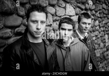 STEREOPHONICS, ORIGINAL LINEUP,  CARDIFF CASTLE, 1998: The original Stereophonics line-up in the grounds of Cardiff Castle before  their first home city concert at the iconic venue in Cardiff, Wales, UK on 12 June 1998. Photo: Rob Watkins. INFO: Stereophonics, a Welsh rock band, emerged in the 1990s as prominent figures in British rock. With Kelly Jones's raspy vocals and hits like 'Dakota,' they achieved commercial success. Their discography reflects a diverse mix of rock genres, showcasing their enduring appeal. Stock Photo