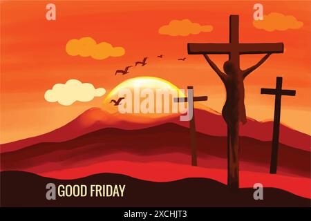 Celebrate good friday greeting card background Stock Vector