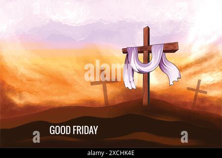 Good friday peace of holy week celebration card background Stock Vector