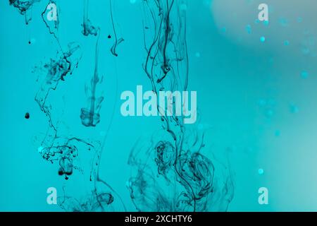 Billowing clouds of fluid with blue color Stock Photo