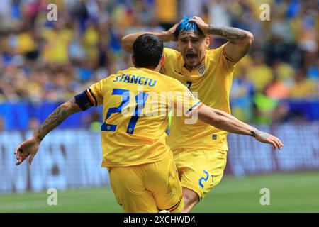 Munich Football Arena, Munich, Germany. 17th June, 2024. Euro 2024 Group E Football, Romania versus Ukraine; Nicolae Stanciu (rom) celebrates his goal for 1-0 in the 29th minute with Andrei Ratiu Credit: Action Plus Sports/Alamy Live News Stock Photo