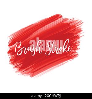 Red brush stroke watercolor design Stock Vector