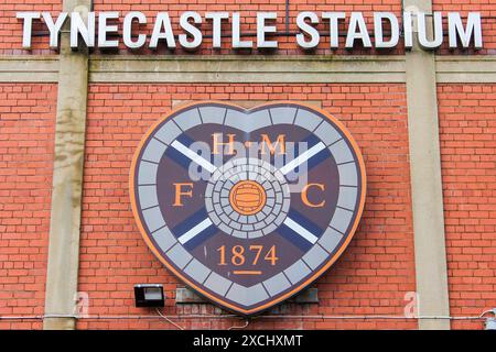 Edinburgh, Scotland. Entrance to Tynecastle Park, a football stadium home ground of Scottish Professional Football League club Heart of Midlothian Stock Photo