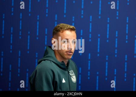 Hemberg Stadion, Germany. 17th June, 2024. Davide Frattesi of Italy attends a press conference during the Euro 2024 football european championships at Hemberg-Stadion in Iserlohn (Germany), June 17th, 2024. Credit: Insidefoto di andrea staccioli/Alamy Live News Stock Photo