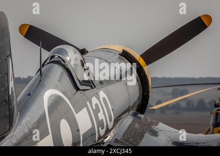 Goodyear FG-1D Corsair 'KD345', Duxford Airfield, Cambridgeshire, UK Stock Photo