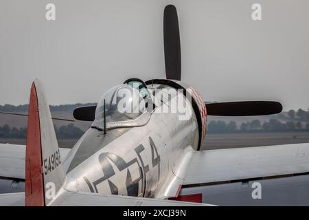 Republic P-47D Thunderbolt '549192/F4-J', Duxford Airfield, Cambridgeshire, UK Stock Photo