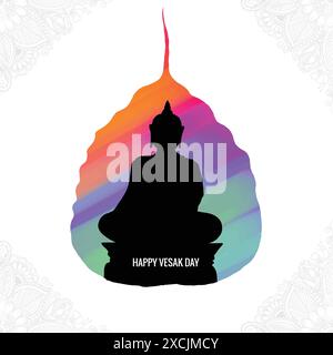 Happy vesak day budha purnima card background Stock Vector