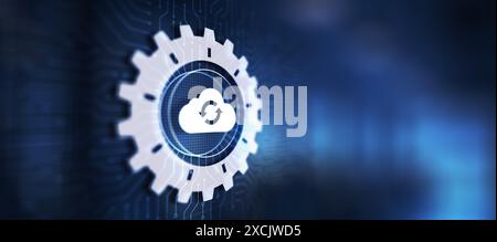 Cloud technology computing and data storage concept on virtual screen. Stock Photo