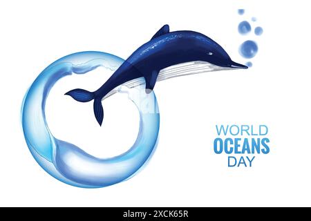 Scene of under ocean in blue background Stock Vector