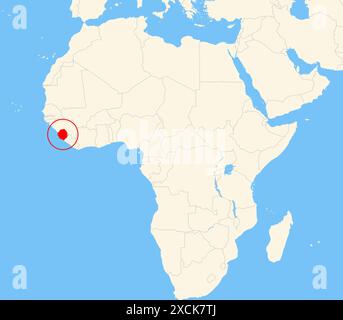 Illustration of Sierra Leone highlighted in red on blue globe with ...