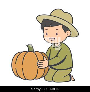 Cute farmer boy cartoon character Stock Vector Image & Art - Alamy