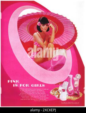 1968 Lustre Creme Shampoo Ad - Pink Is For Girls Stock Photo