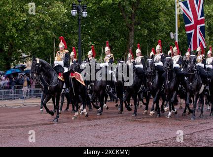 An Officer With Sword Mounted on Horseback Leading Blues and Royals ...