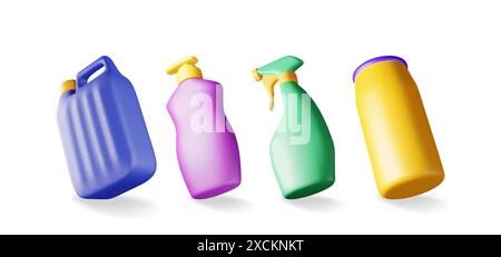 3D set of bottles with liquid detergent Stock Vector Image & Art - Alamy