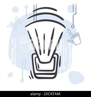 The mobile phone projects an image or video. Concept of artificial intelligence, innovation and computer technology Stock Vector