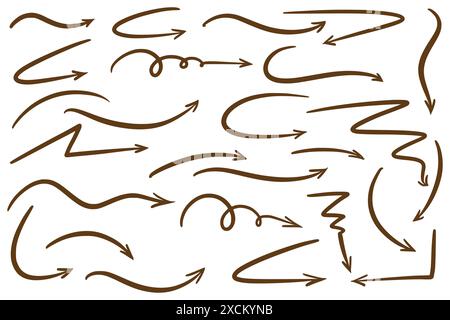 Hand drawn modern arrows set design Stock Vector