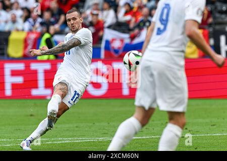 Frankfurt, Germany. 17th June, 2024. during a soccer game between the national teams of Belgium, called the Red Devils and Slovakia on the first matchday in Group E in the group stage of the UEFA Euro 2024 tournament, on Monday 17 June 2024 in Frankfurt, Germany . Credit: sportpix/Alamy Live News Stock Photo