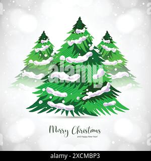 Decorative christmas tree card design Stock Vector