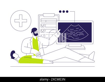 Ultrasound scan abstract concept vector illustration. Stock Vector