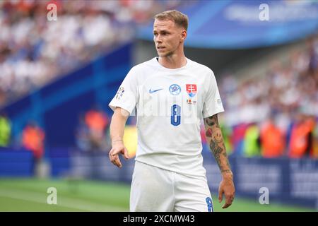 Frankfurt Am Main, Germany. 17th June, 2024. Ondrej Duda of Slovakia is seen in action during the UEFA EURO 2024 European Football Championship tournament group E stage match between Belgium and Slovakia at Frankfurt Arena. Final score : Slovakia 1 : 0 Belgium (Photo by Sergei Mikhailichenko/SOPA Images/Sipa USA) Credit: Sipa USA/Alamy Live News Stock Photo