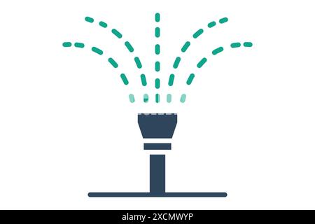 sprinkler icon. icon related to watering. solid icon style. watering elements vector illustration Stock Vector