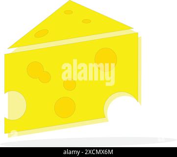 Piece of cheese styled barbecue icon. French cheese isolated on white background. Stock Vector