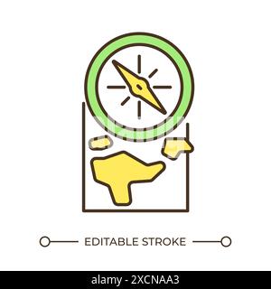 Navigation map RGB color icon Stock Vector
