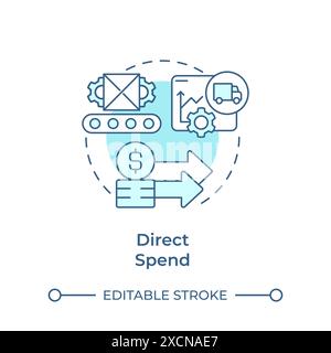 Direct spend soft blue concept icon Stock Vector