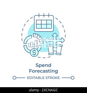 Spend forecasting soft blue concept icon Stock Vector
