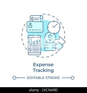 Expense tracking soft blue concept icon Stock Vector