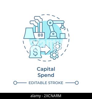 Capital spend soft blue concept icon Stock Vector