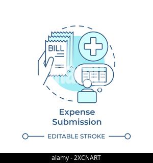 Expense submission soft blue concept icon Stock Vector