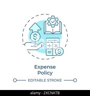 Expense policy soft blue concept icon Stock Vector