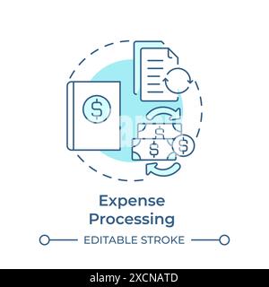 Expense processing soft blue concept icon Stock Vector