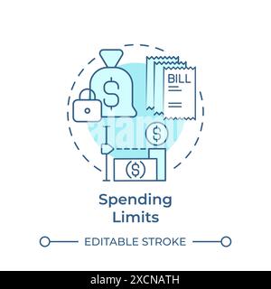 Spending limits soft blue concept icon Stock Vector