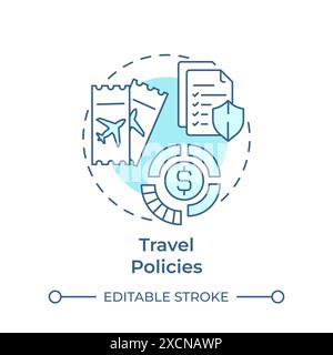 Travel policies soft blue concept icon Stock Vector