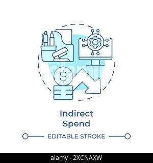 Indirect spend soft blue concept icon Stock Vector