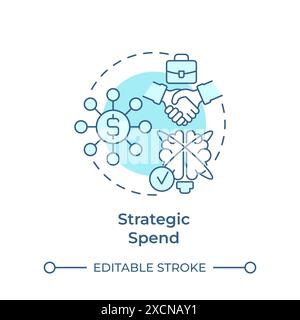 Strategic spend soft blue concept icon Stock Vector