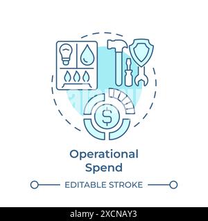Operational spend soft blue concept icon Stock Vector